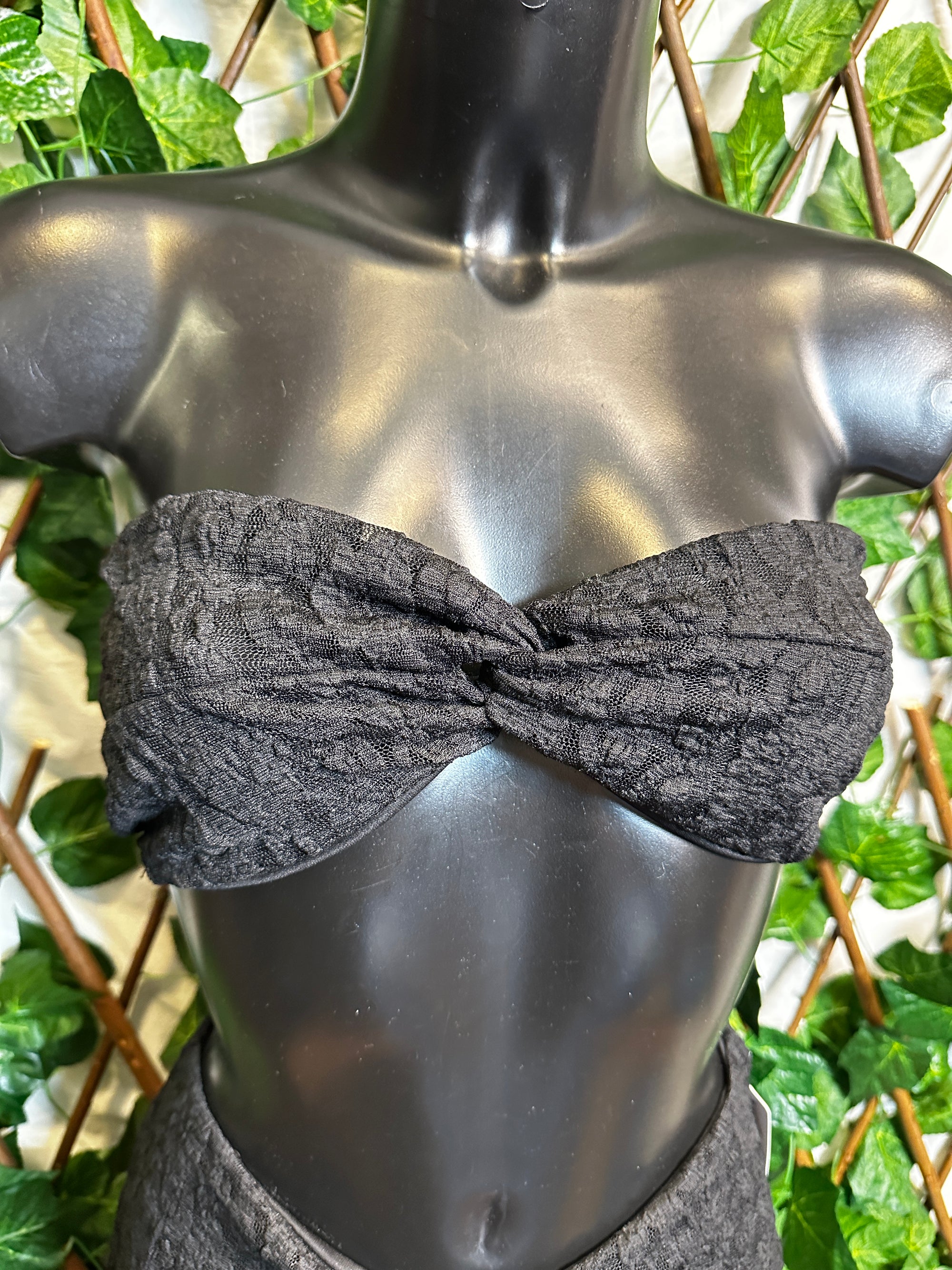 Modello crepe: completo top a fascia e gonna lunga | taglia unica