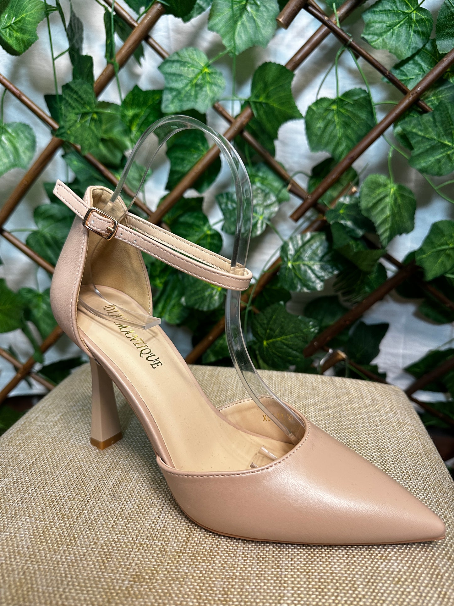 Matte heels with strap (4.5 inch heel)