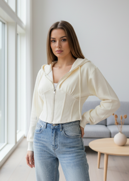 Short hooded sweatshirt 