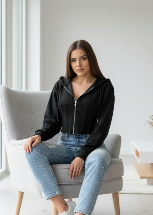 Short hooded sweatshirt 