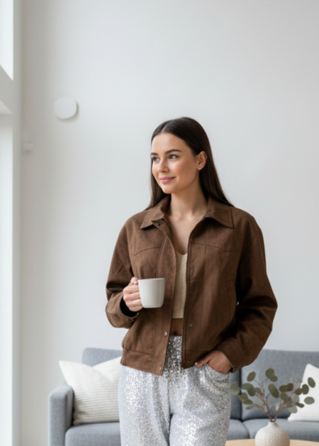 Suede jacket with fringes