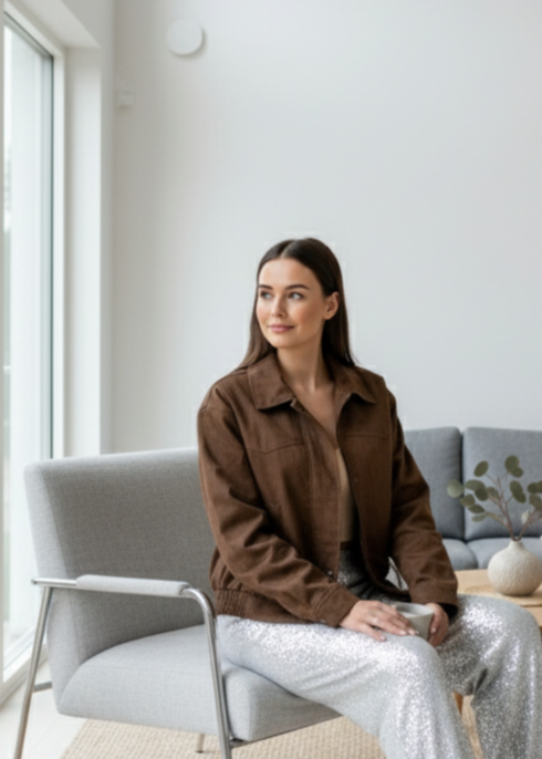 Suede jacket with fringes