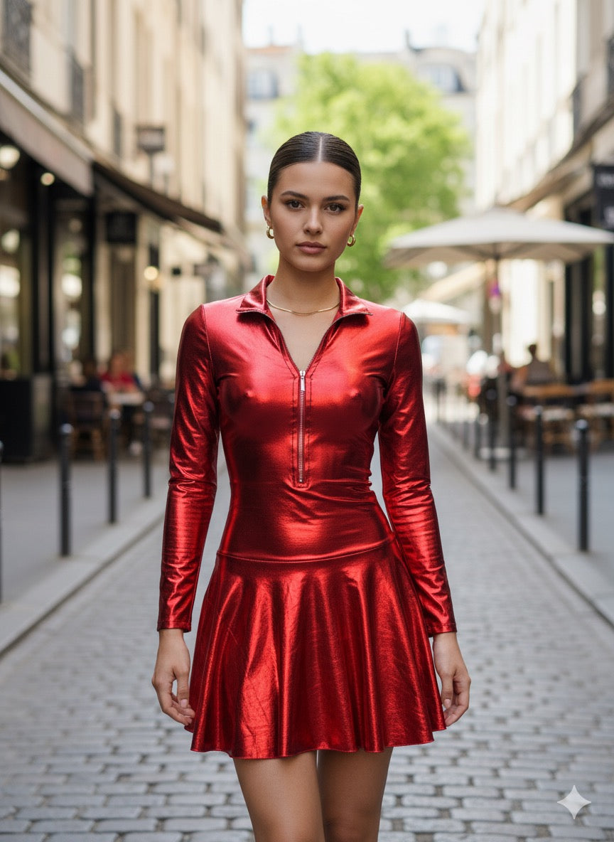 Vestito corto metallizzato