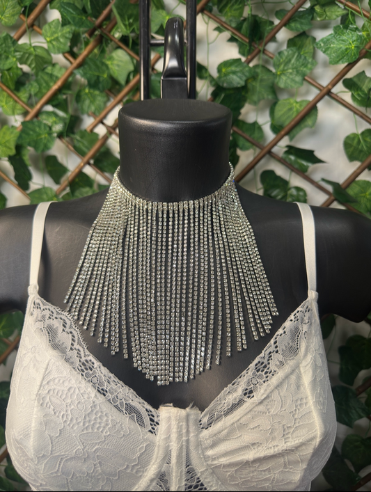 Necklaces with rhinestone decorated tassel