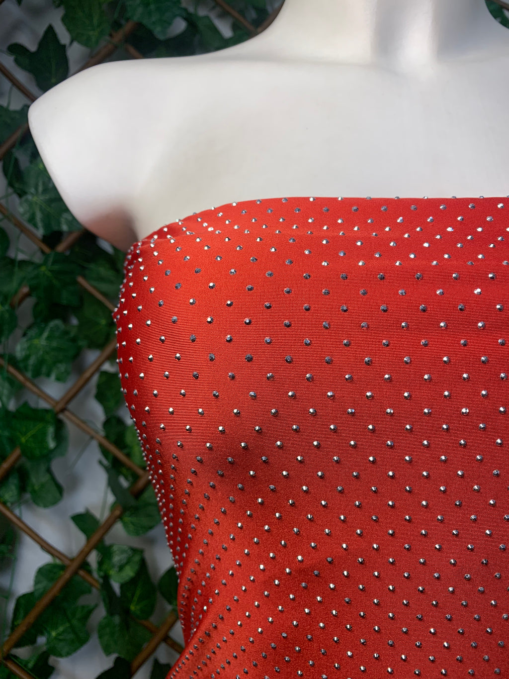 Abito corto con inserti in strass Nero