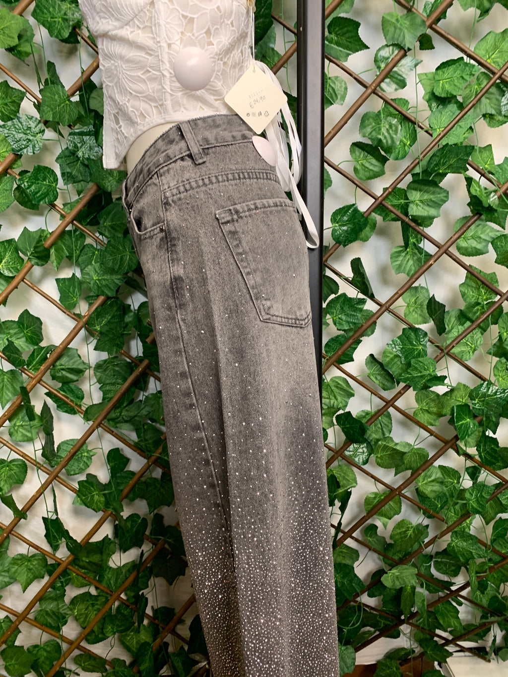 Jeans luxury grigio gamba dritta