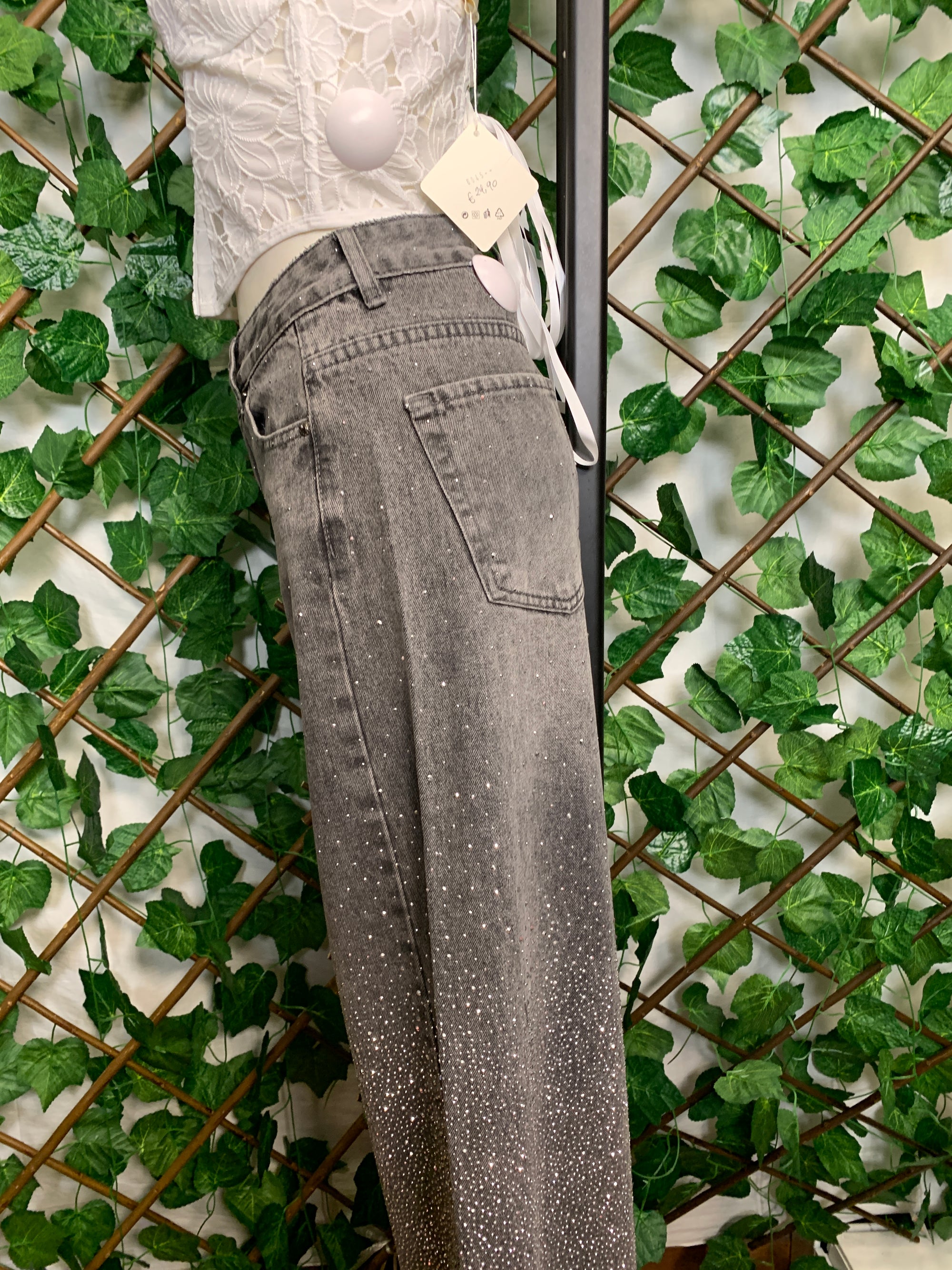Jeans luxury grigio gamba dritta