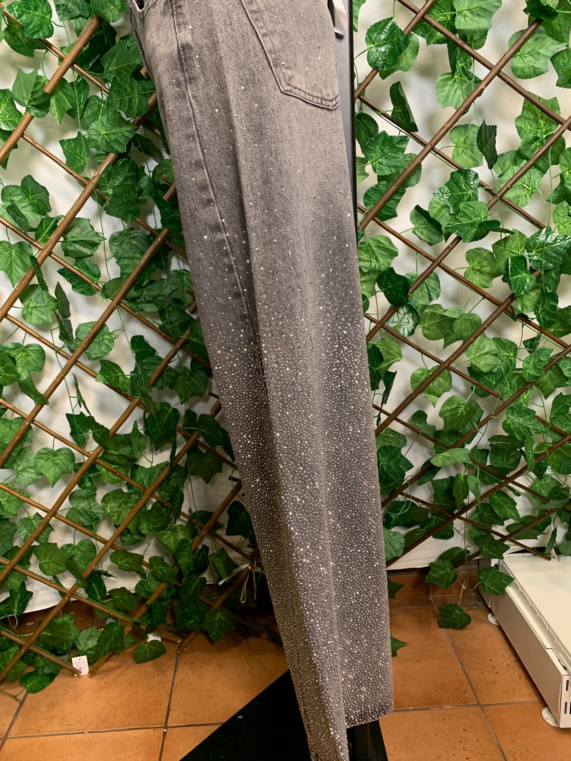 Jeans luxury grigio gamba dritta