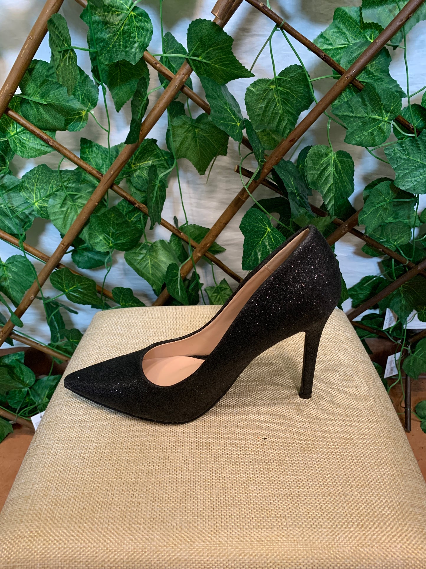 Black and Gold High Stiletto Heel