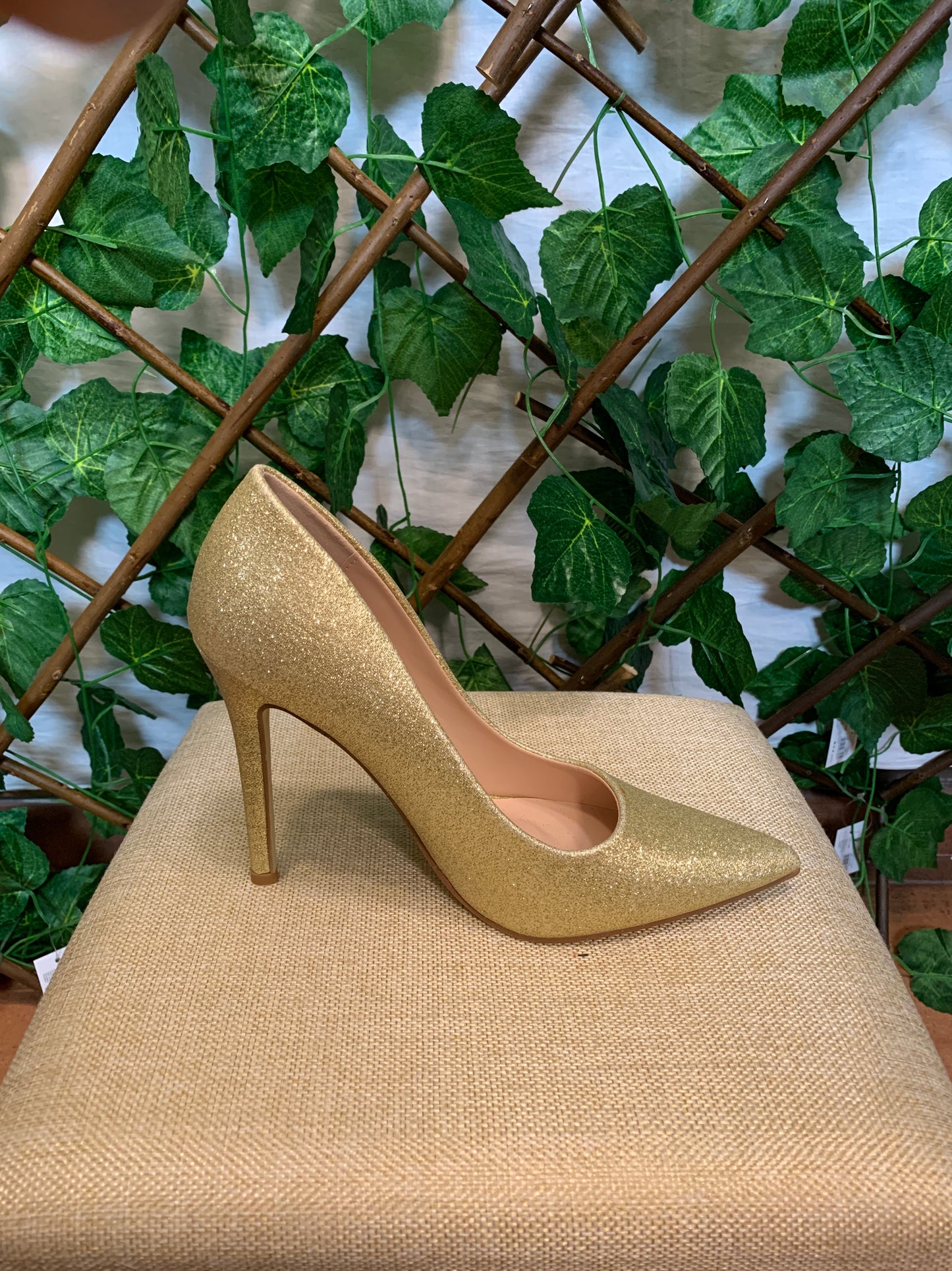 Black and Gold High Stiletto Heel