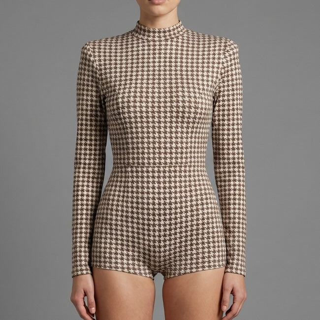 Playsuit "Urban Chic" a Pied de Poule – Eleganza Moderna - BERLY MODA 