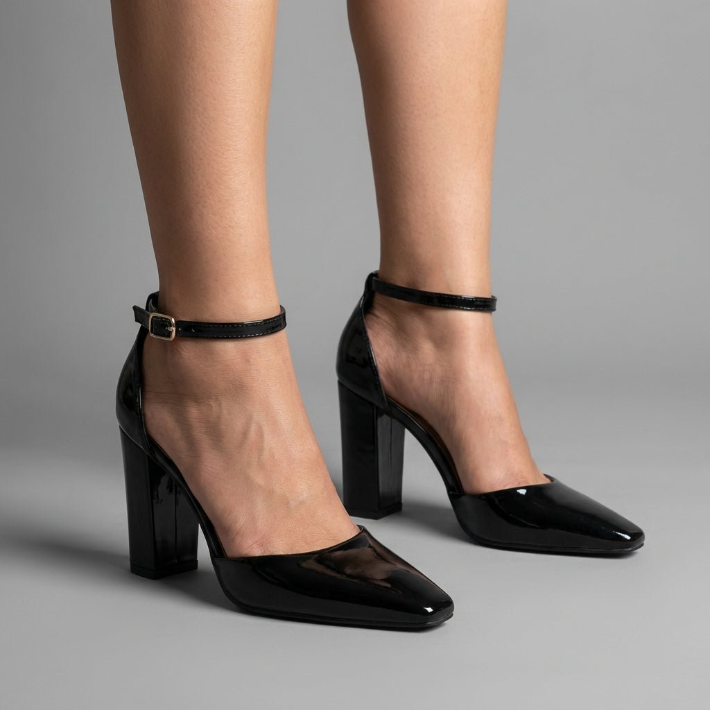 Décolleté "Night Gloss" – Eleganza in Vernice con Tacco Largo - BERLY MODA 
