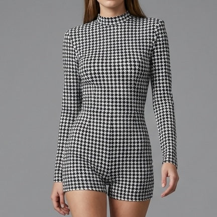 Playsuit "Urban Chic" a Pied de Poule – Eleganza Moderna - BERLY MODA 