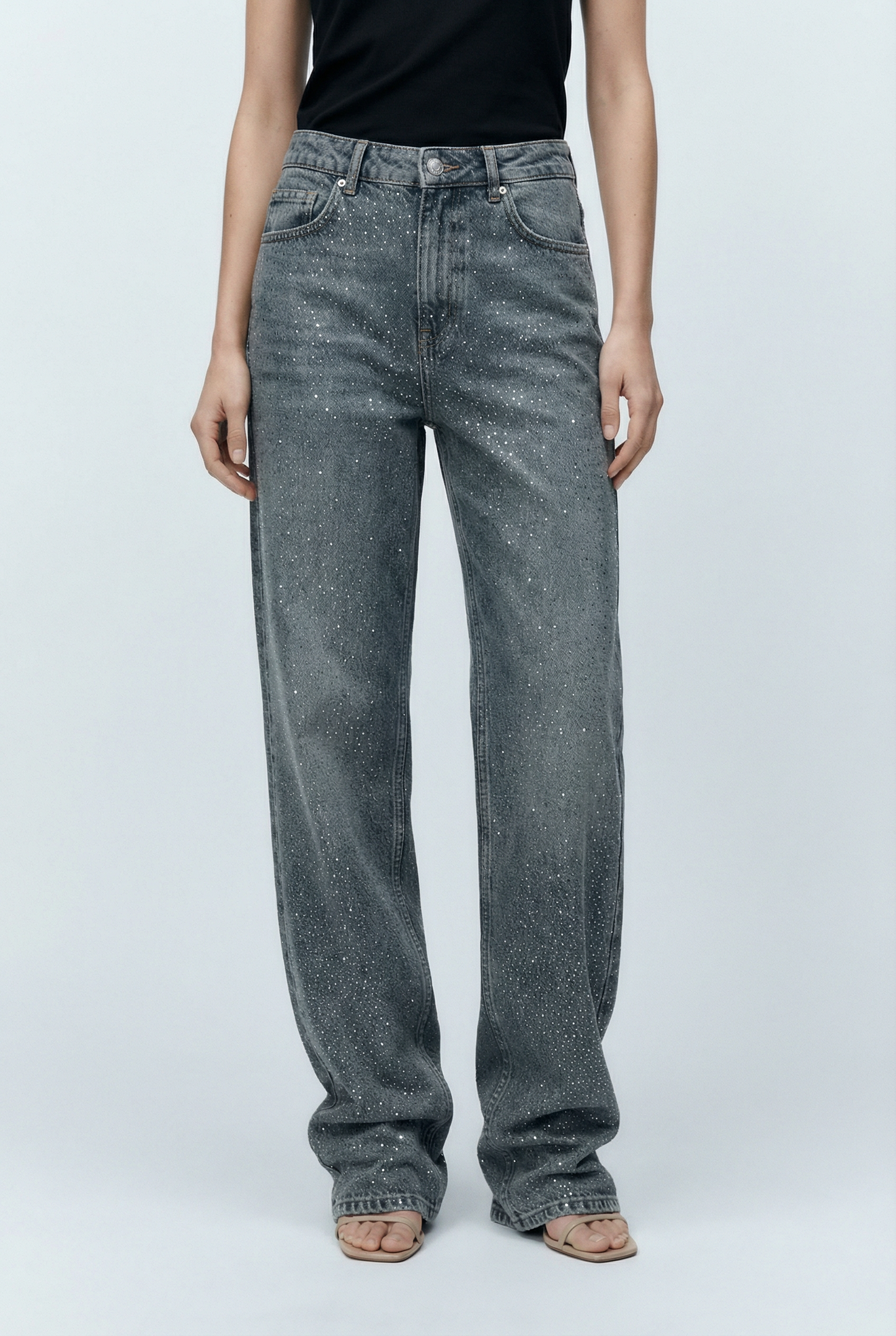 Jeans Wide Leg Grigio Polvere – Scintilla Urbana