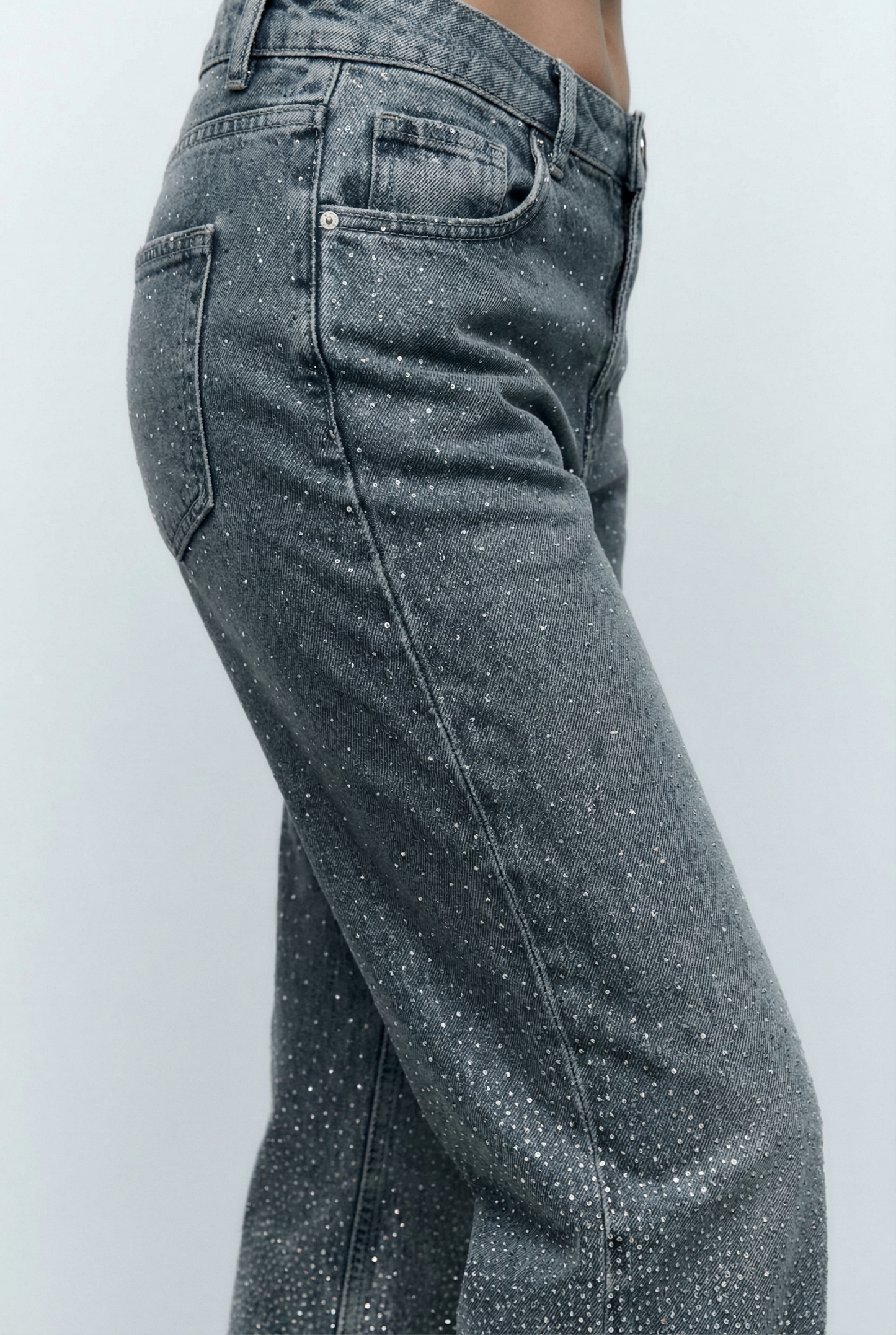 Jeans Wide Leg Grigio Polvere – Scintilla Urbana