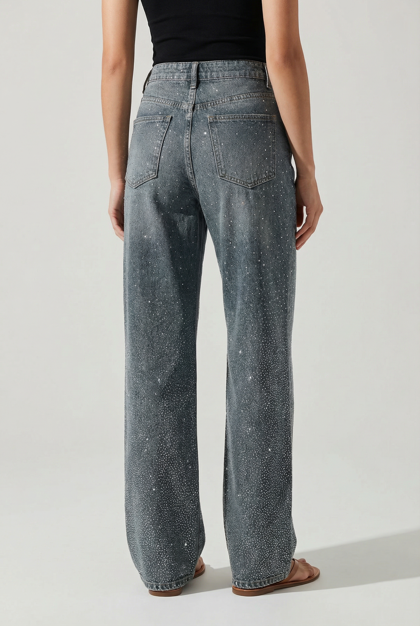 Jeans Wide Leg Grigio Polvere – Scintilla Urbana