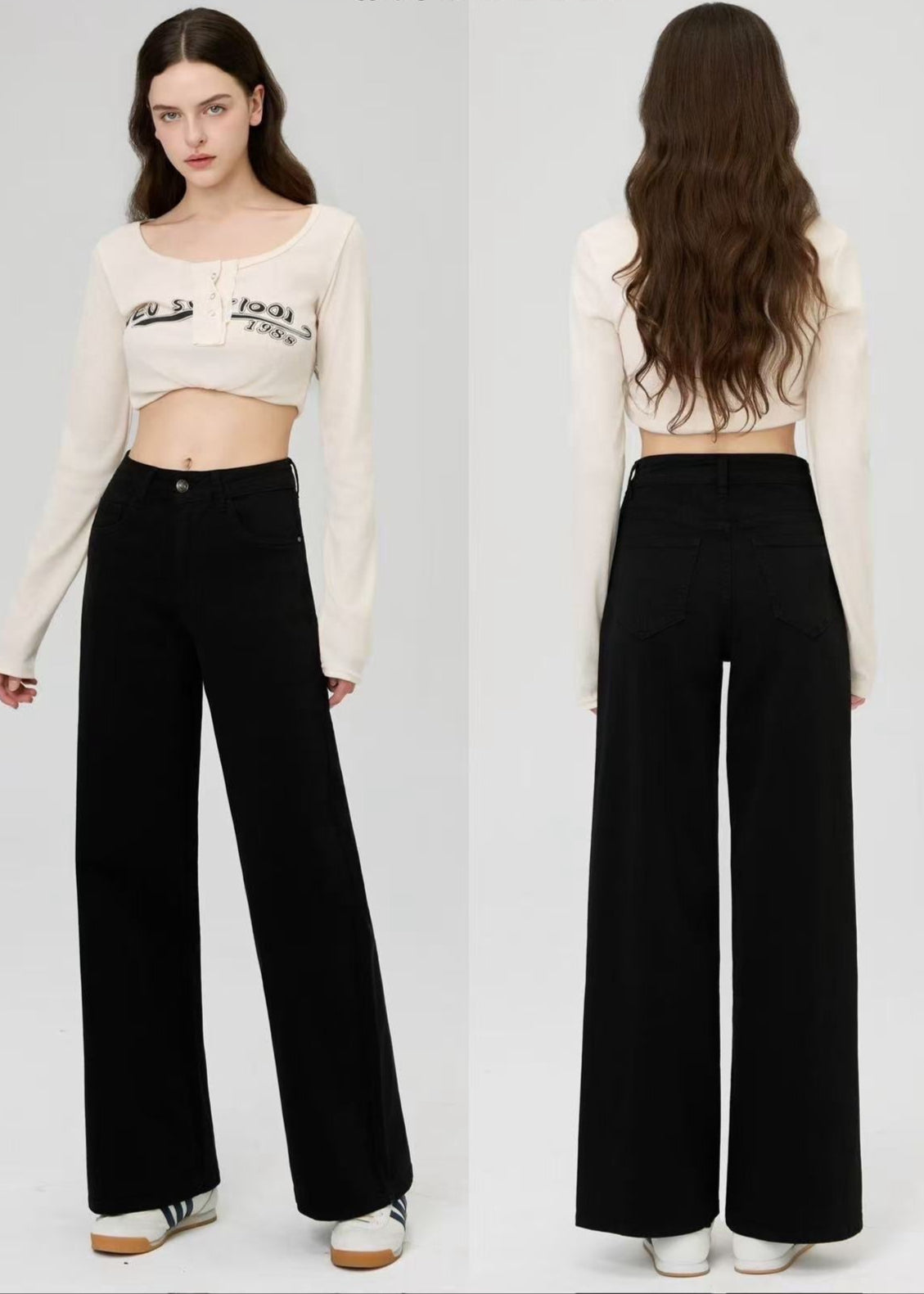 ✨ Jeans Wide Leg Neri – Comodi, Versatili, Super Chic