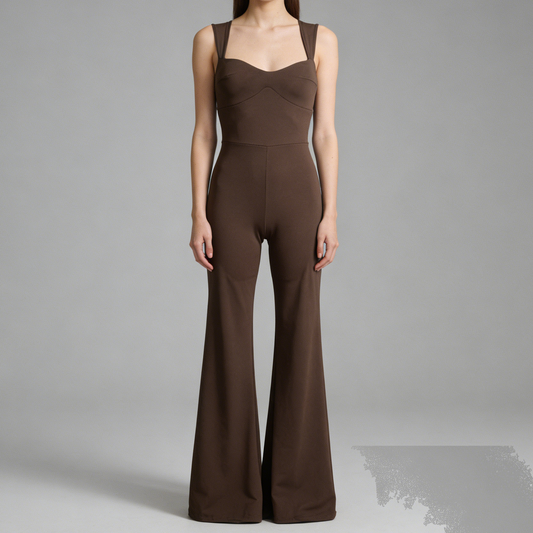 Jumpsuit Flare Romantic Silhouette – Scollo a Cuore e Linea Modellante