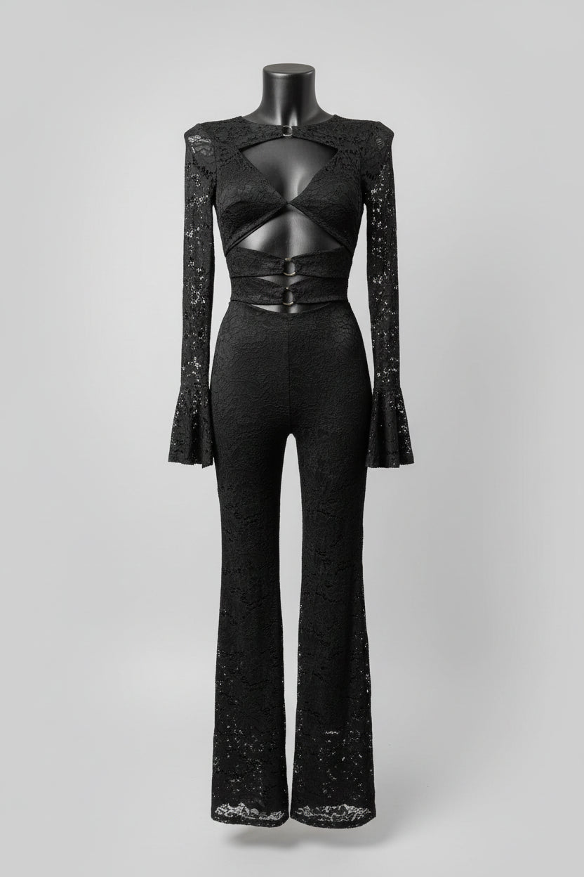 Jumpsuit Bodycon con Bottoni Gold – Autorità e Seduzione