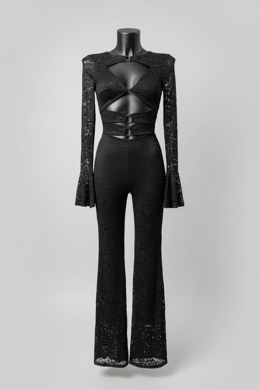 Jumpsuit Bodycon con Bottoni Gold – Autorità e Seduzione