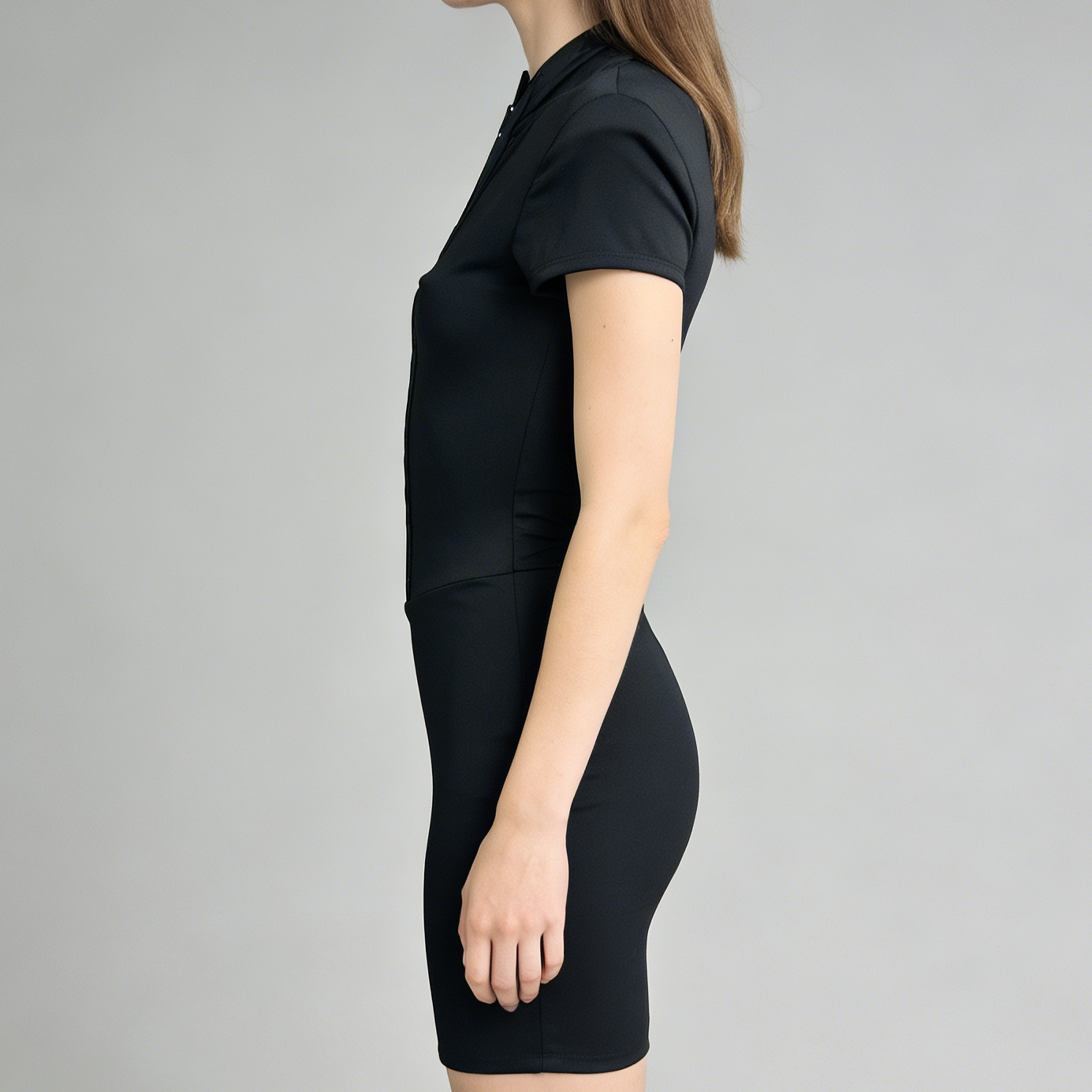 Mini Dress "Power Silhouette" – Chiusura con Gancetti e Collo a Lupetto - BERLY MODA 