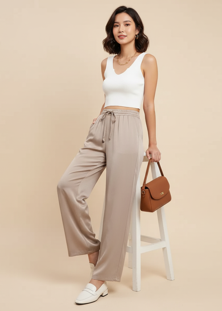 👖 Vuoi pantaloni che stanno comodi… ma sembrano couture?

Questi pantaloni a palazzo sono l’alternativa elegante ai soliti leggings.
Il tessuto elasticizzato si adatta alla forma del corpo, mentre la gamba larga slancia e rende ogni look più chic.
Comodi come tuta, belli come pantaloni da passerella.

✨ Pantaloni a Palazzo Elasticizzati – Morbidi, Chic, Versatili

Perché tutte li adorano

Taglia unica, veste da S a XL

Tessuto elasticizzato: comfort senza rinunciare allo stile