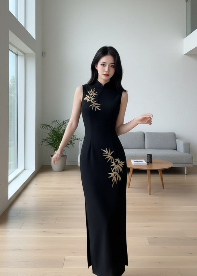 “QI PAO” - vestito lungo senza maniche