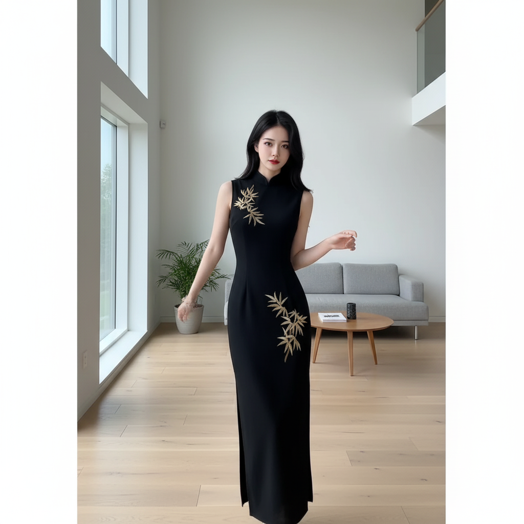 “QI PAO” - vestito lungo senza maniche