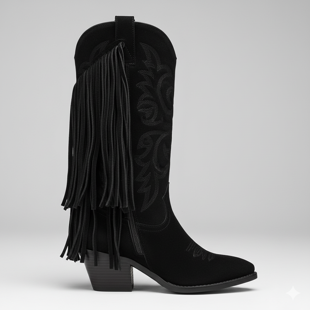 Stivali Cowboy Scamosciati con Frange – SPIRITO SELVAGGIO 🤠🔥