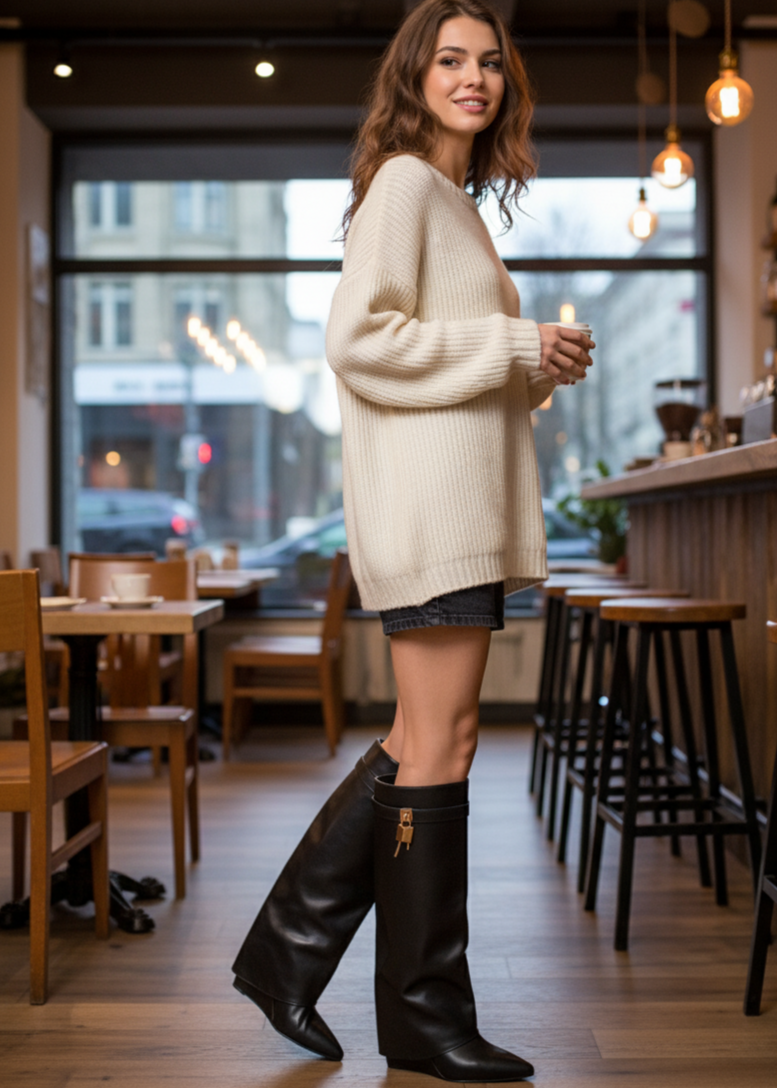 🔒 Vuoi stivali comodi ma super scenici?

Questi stivali a zeppa con lucchetto uniscono comfort, altezza e stile in un solo pezzo.
Il tacco a zeppa da circa 9,5 cm slancia senza farti soffrire, mentre il dettaglio del lucchetto laterale dà un tocco originale e fashion.
Perfetti per chi cerca uno stivale diverso dal solito, ma facile da abbinare.

✨ Stivali a Zeppa con Lucchetto – Comodi, Alti, Unici

Perché sono un bestseller

Taglie disponibili: 36 / 37 / 38 / 39 / 40 / 41

Tacco zeppa alto 9,5 cm