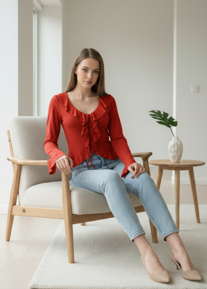 Top with ruffles and laces