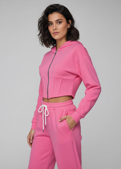 Tuta sportiva cropped con corsetto e joggers – LIBERTÀ RIBELLE 👟⚡️