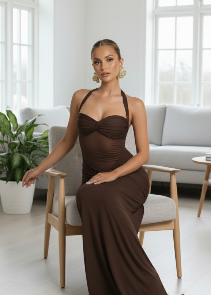 Elegant Sheer Dress - Made in Italy