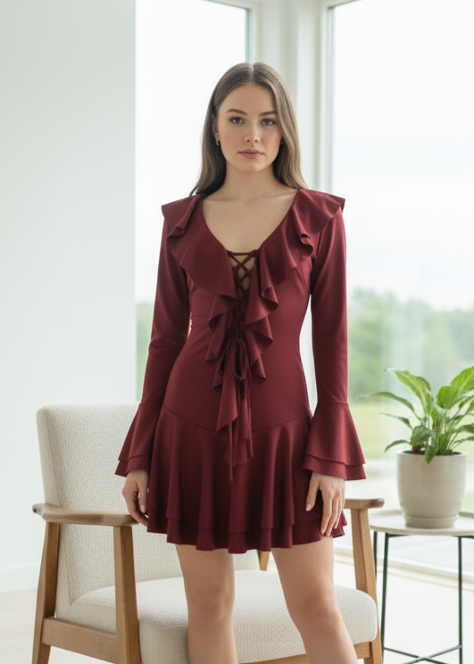 Vestito elegante con laci