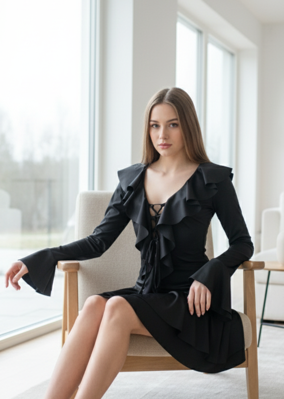 Vestito elegante con laci