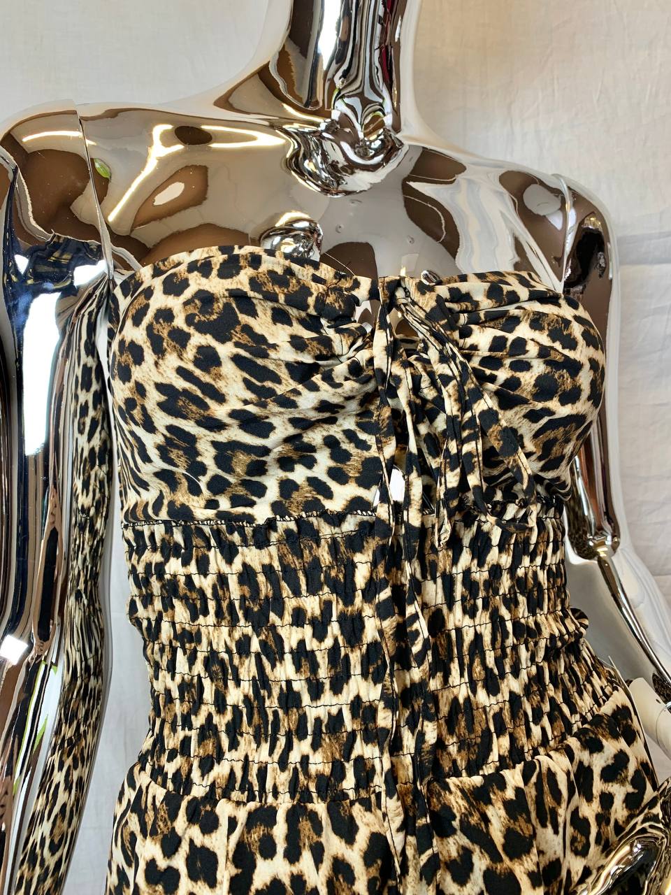 Vestito Corto Estivo Stampa Leopardata – Modello Svasato Elasticizzato
