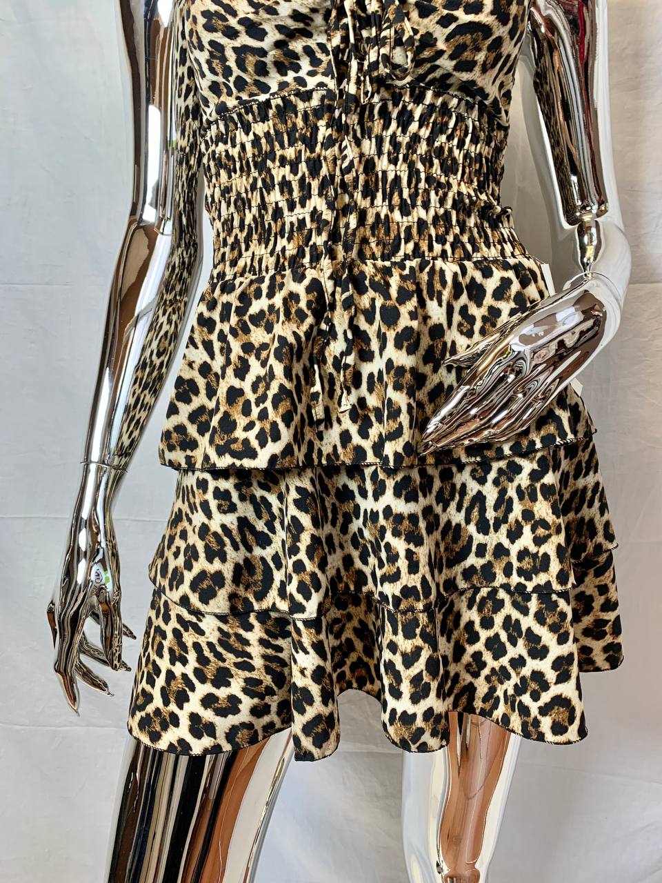 Vestito Corto Estivo Stampa Leopardata – Modello Svasato Elasticizzato